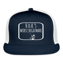 Load image into Gallery viewer, VF “HOA” Trucker Snapback - navy/white