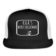 Load image into Gallery viewer, VF “HOA” Trucker Snapback - black/white