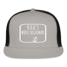 Load image into Gallery viewer, VF “HOA” Trucker Snapback - gray/black